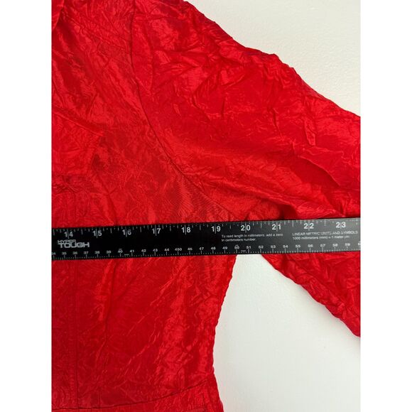 NWOT Chico's Crinkle Sheen red jacket, blazer, US Size 4 - Picture 6 of 15